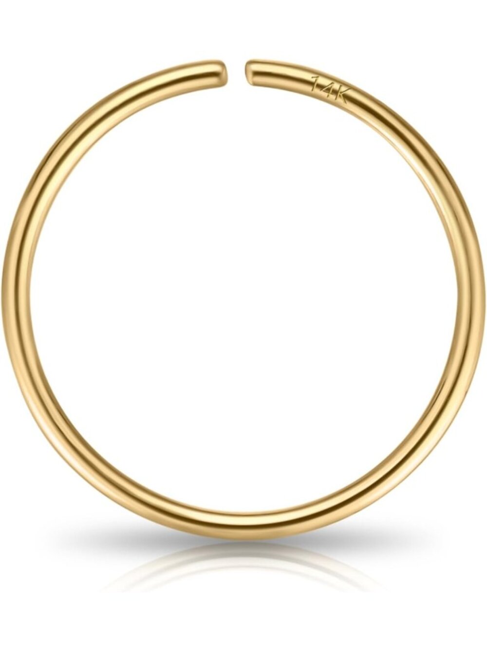 14K Solid Gold Thin Nose Ring Hoop for Women - 8mm 22G Jewelry Accessory